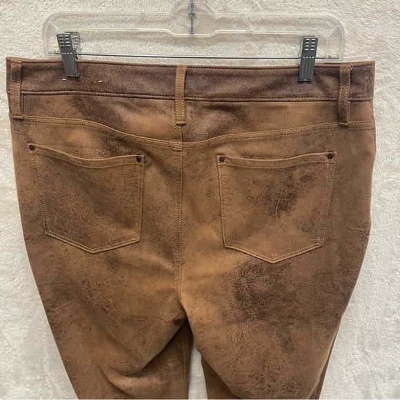 Chicos faux leather pants brown women’s 2R (Large) high rise soft - Picture 7 of 9